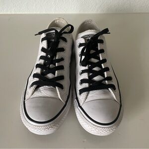 👟 CONVERSE ALL STAR WHITE LEATHER LOW CUT SHOES